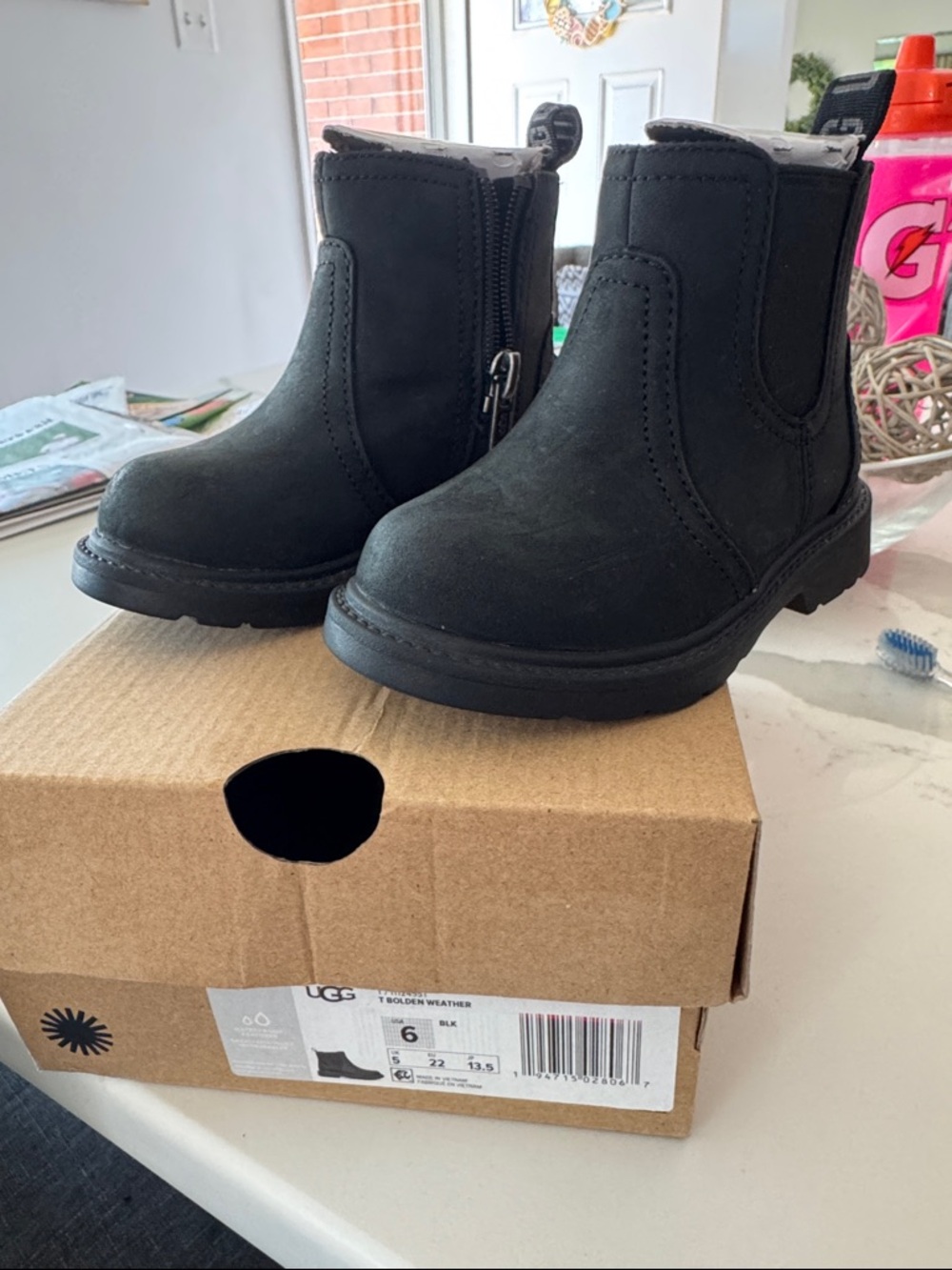 UGG Black Kids Zip Chelsea Boots